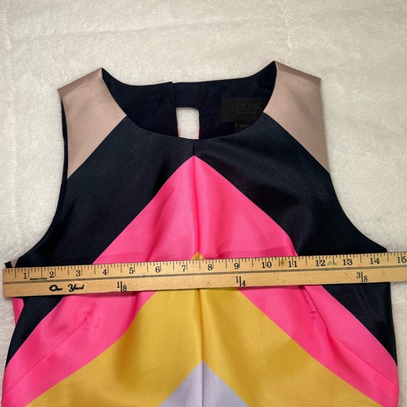 Colorblock Chevron A-Line Dress in Pink, Yellow & Green - Picture 4 of 7